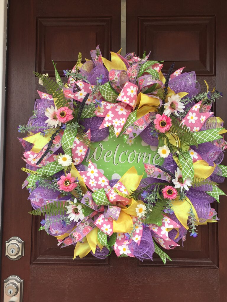 Making the perfect spring wreath for your home.