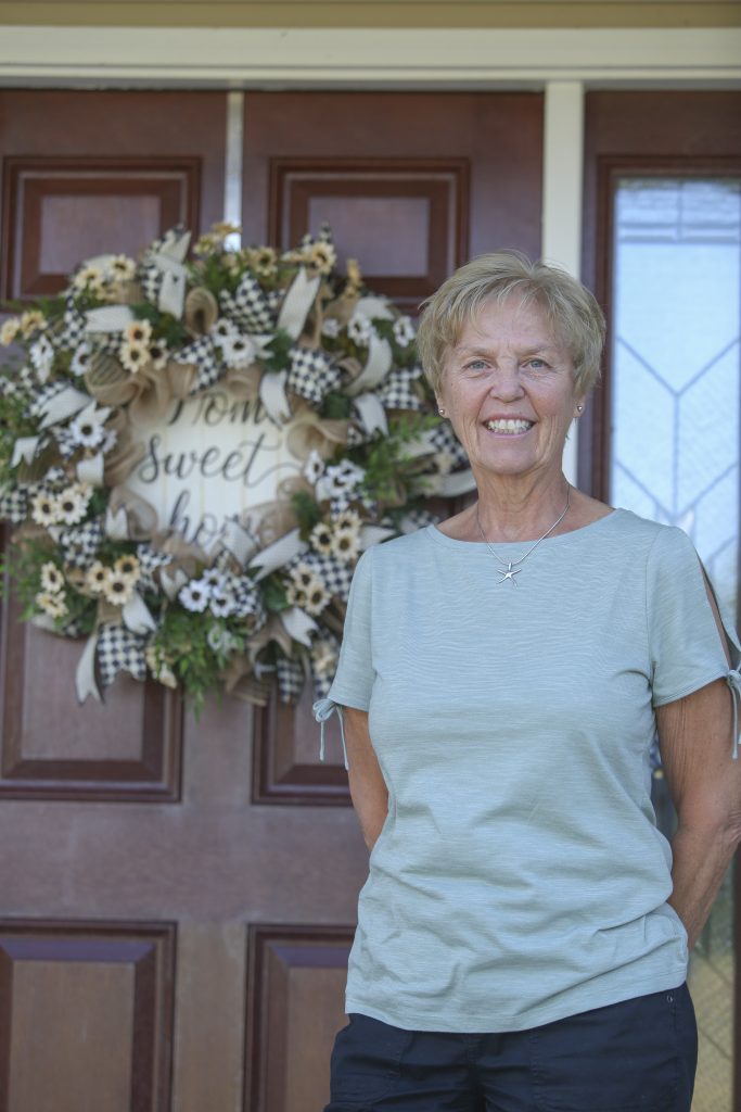 home sweet homw wreath on front door