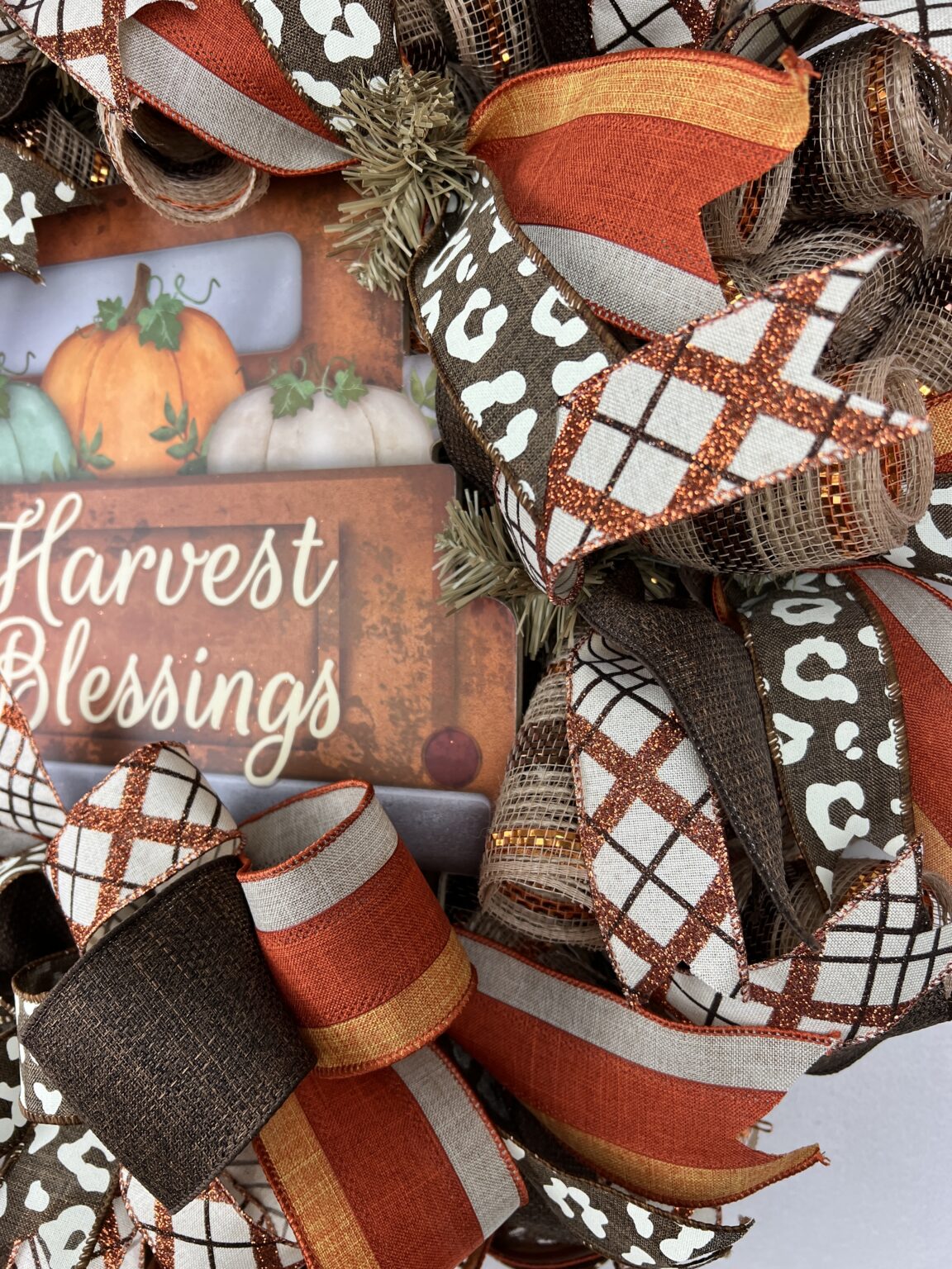 Fall Harvest Blessings Wreath - The Wreath Creator