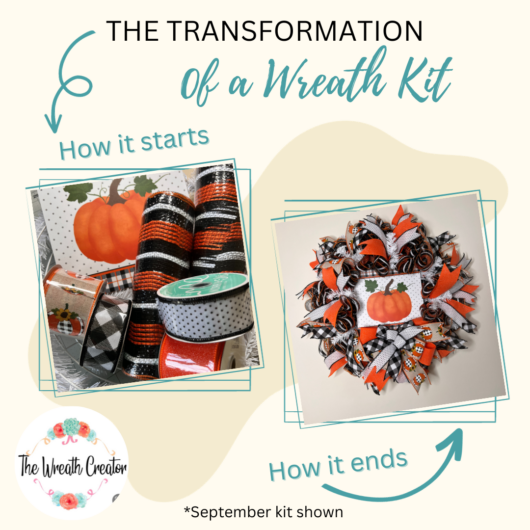 picture of a transformation or wreath kit supplies to a beautiful wreath
