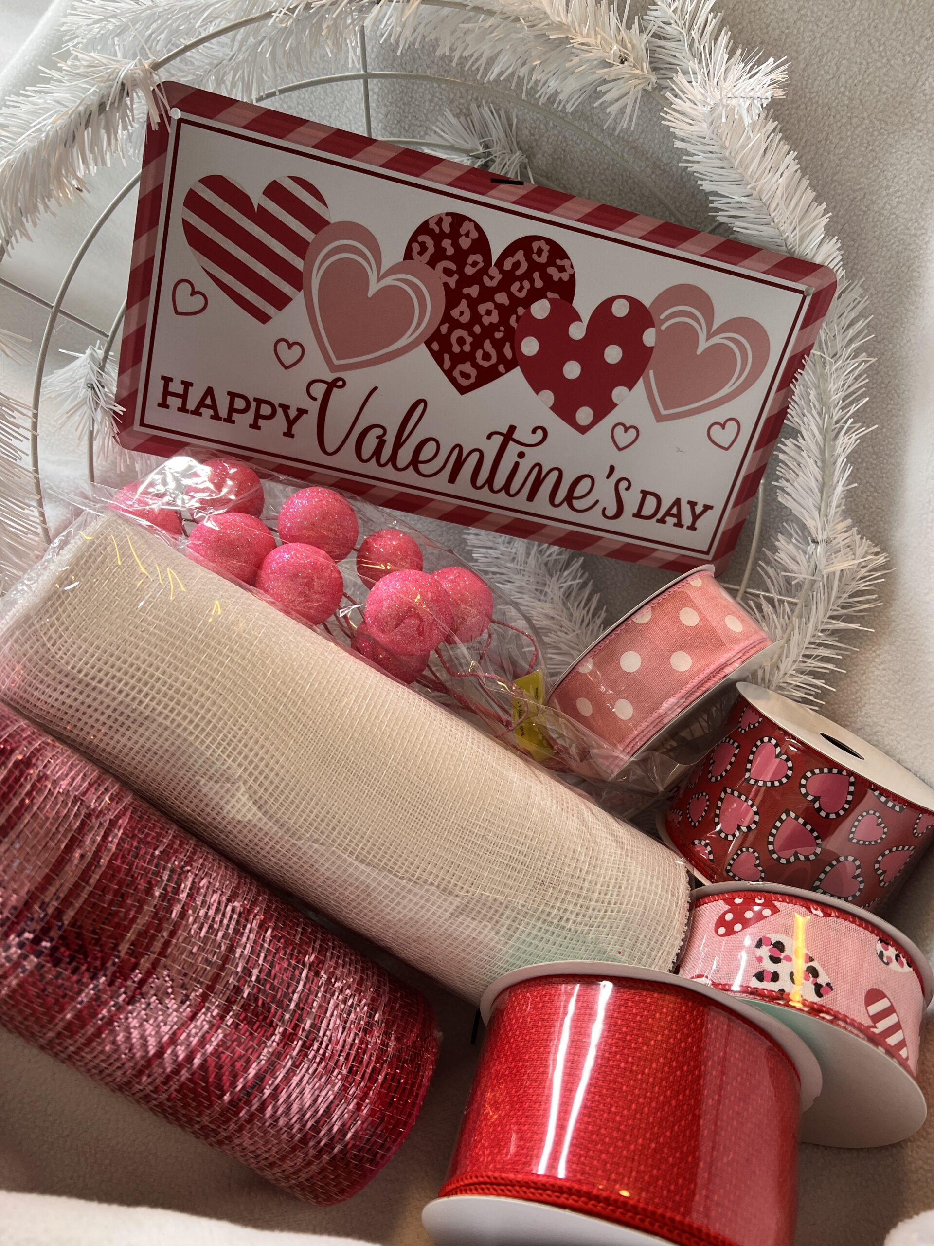 wreth supplies for a valentines day deco mesh wreath